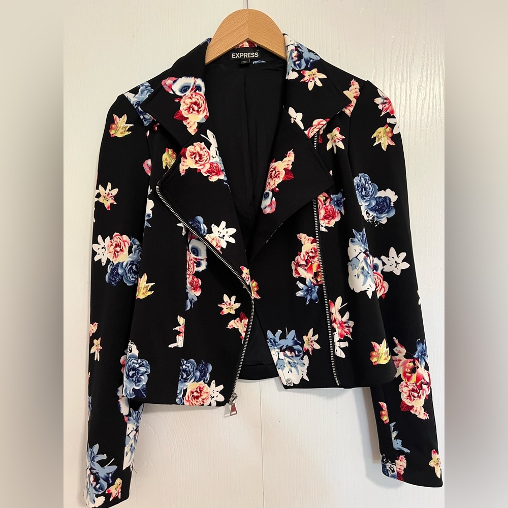 Express Floral Moto Jacket